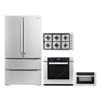 Cosmo 4 Piece Kitchen Package 36" Gas Cooktop 30" Single Electric Wall Oven 24" Built-in Microwave Drawer & Energy Star