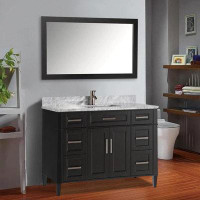 Wildon Home® 60 in. Single Sink Bathroom Vanity Set in Espresso ,Carrara Marble Stone Top
