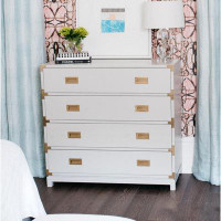 Ave Home Carlyle Campaign Large 4 Drawer Accent Chest