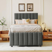 Latitude Run® Upholstered Platform Bed with Trundle and 3 Drawers