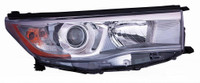Head Lamp Passenger Side Toyota Highlander 2014-2016 With Smoked Chrome Bezel High Quality , TO2503225