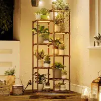 Arlmont & Co. Plant Stand Indoor Grow Light Tall Plant Shelf
