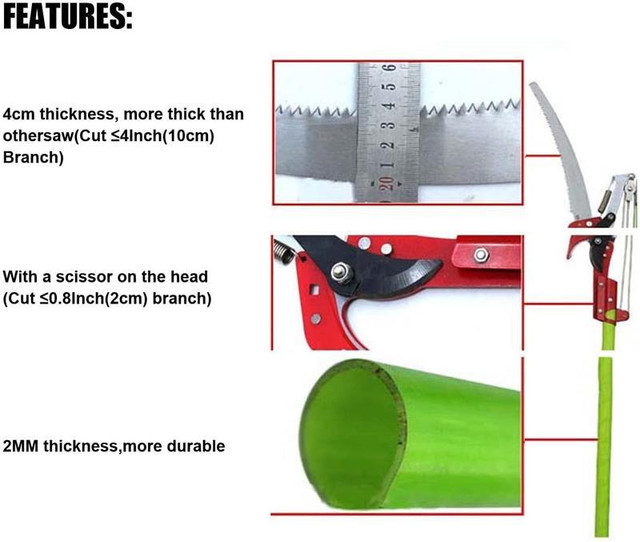 19 Feet Tree Saw Extendable Tree Pole Pruner Manual Tree Scissor Tree Trimmer 211072 in Other Business & Industrial in Toronto (GTA) - Image 3