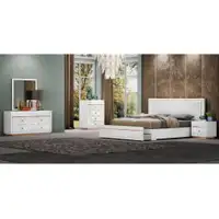 White Modern Bedroom Set with Storage!
