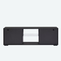 Wrought Studio 13.80 In. W Black Morden TV Stand With LED Lights, High Glossy Front TV Cabinet, Up To 55 In.