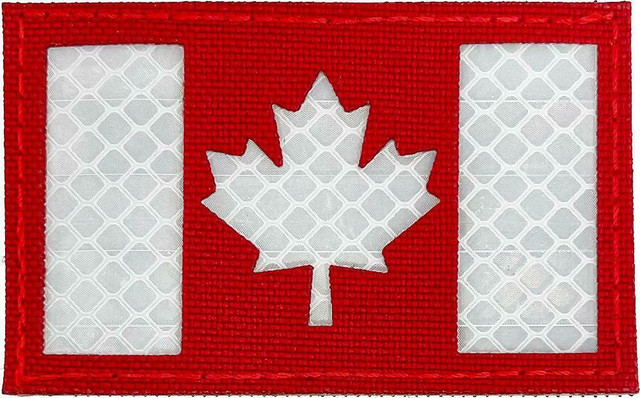 MATRIX® 2 x 3 REFLECTIVE CANADIAN FLAG PATCHES AVAILABLE IN RED, BLACK, AND MULTICAM -- Show off your Canadian pride! in Other