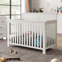 Latitude Run® 4-In-1 Convertible Baby Crib - Converts To Toddler Bed