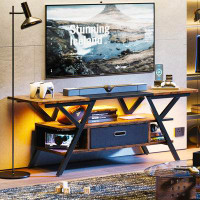 Wade Logan Brisna 55 inch TV Stand, LED Media Console Entertainment Centre with Drawer for TVs up to 65"