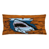 East Urban Home Shark Indoor/Outdoor Lumbar Pillow Cover