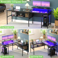 17 Stories Ashneel L-Shaped Gaming Desk with Hutch
