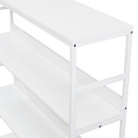 Latitude Run® Practical design Freestanding Open Storage Bookcase with five open shelves and Adjustable Foot Pads