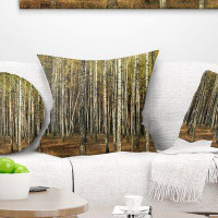 East Urban Home Forest Fall with Thick Trees Pillow