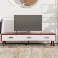 Ebern Designs Modern TV Stand With 3 Drawers Adorned With Embossed Patterns For 65+ Inch TV 14.2" H x 63" W x 15" D