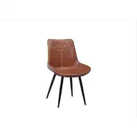 Corrigan Studio Dining Chair Tiger Brown PU Seat With Black Legs