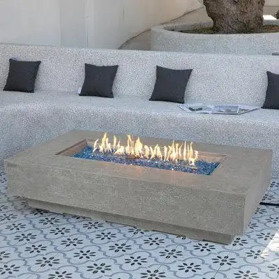 Elementi Riviera Outdoor Natural Gas Light Grey Fire Pit Table