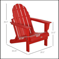Dovecove Folding Adirondack Chair, Faux Wood Patio & Fire Pit Chair, Weather Resistant HDPE for Deck