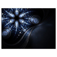 Made in Canada - Design Art Glittering Curvy Stylish Fractal Flower Graphic Art on Wrapped Canvas