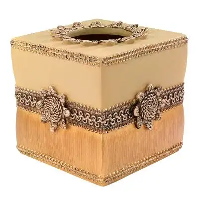 With its 2-tone body separated by the intricately carved braid and medallion the Easley Tissue Box C...