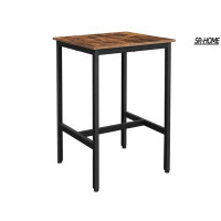 17 Stories Bar Table, Pub Dining Height Table, Steel Frame, Standing Computer Desk, Easy Assembly, For Living Room Or Ki
