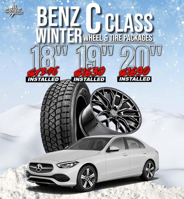 Mercedes Benz C Class Winter Packages/ Installed/Free New Lug Nuts/Pre-mounted in Tires & Rims in Edmonton Area