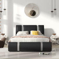 Ivy Bronx Kerekes Queen Size Upholstered Faux Leather Platform Bed With A Hydraulic Storage System