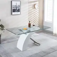 Mercer41 Tempered Glass Dining Table