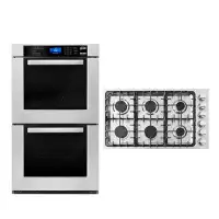 Cosmo 2 Piece 36" Gas Cooktop & 30" Electric Wall Double Oven Set
