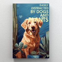 Trinx Dogs And Plants - 1 Piece Rectangle Graphic Art Print On Wrapped Canvas