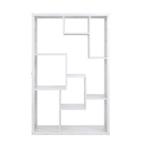 17 Stories Zenos White Bookcase with 9 Open Compartment