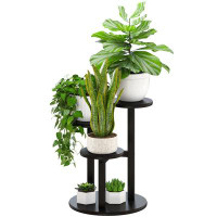 Arlmont & Co. Plant Stand, 3 Tiered Small Plant Stand Indoor, Black