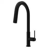 Hart Hexad Single-Handle Pull-Down Kitchen Faucet w Optional Soap Dispenser in Matte Black, Brushed Gold or Stainless V