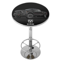 Trademark Global RAM Truck Black Bar Table with Footrest