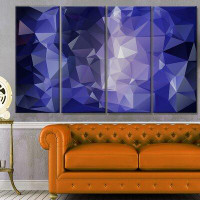 Made in Canada - Design Art 'Blue Polygonal Mosaic' Graphic Art Print Multi-Piece Image on Canvas