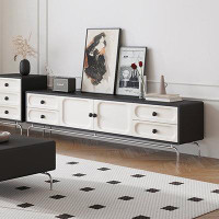 SUPROT Modern Simple Black And White Wooden TV Stand