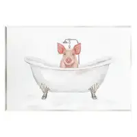 Trinx «Country Pig Cute Bathaign» par Ziwei Li - impression sans cadre sur panneau de fibres à densité moyenne