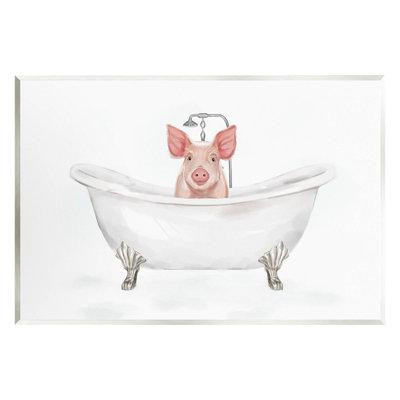 Trinx «Country Pig Cute Bathaign» par Ziwei Li - impression sans cadre sur panneau de fibres à densité moyenne in Arts & Collectibles in Québec