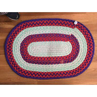 August Grove Oval Handmade Braided Red Indoor / Outdoor Area Rug