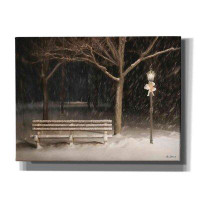 Winston Porter Snowy Bench - Wrapped Canvas Print