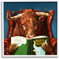 Trinx Reading Longhorn Bull Red Sofa Animal Farm Literature