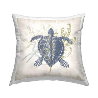 East Urban Home Swimming Turtle Aquatic Ocean Sea Life Printed Throw Pillow Design By Victoria Barnes