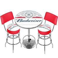 Trademark Global Budweiser Label Game Room Combo 3 Piece Pub Table Set