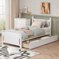 Alcott Hill Full Size Solid Wood Platform Bed Frame With 2 Drawers For Limited Space Kids