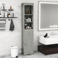 Red Barrel Studio Merrile Tall Bathroom Cabinet, Freestanding Storage Cabinet with Drawer and Adjustable Shelf