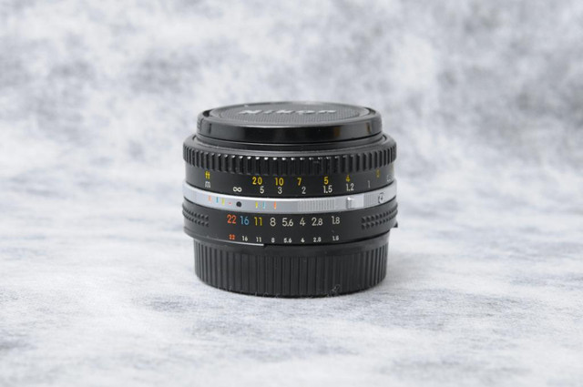 Nikon 50mm F/1.8 Series E Lens Silver Version (ID: 1637) in Cameras & Camcorders