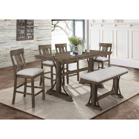 Alcott Hill Claudette Greyish Brown Modern Wood Counter Height Dining Room Set