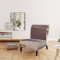 East Urban Home Purple Glam Storm I - Glam & Shabby Elegance Upholstered Slipper Chair