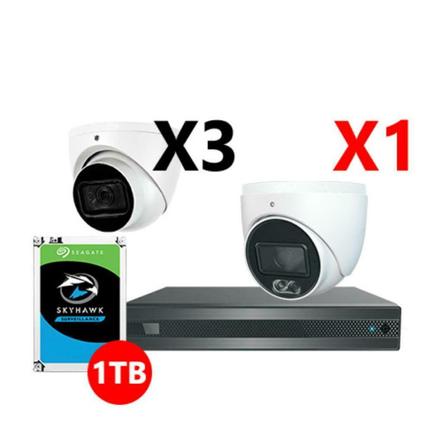 Promotion!  4CH 5MP 4-IN-1 HD+FULL COLOR KIT (DVR65104-4K-1T+FDIC9115TX3+FDIC6175AX1) in Security Systems