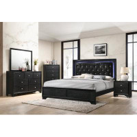 Everly Quinn King Tufted Panel Bed