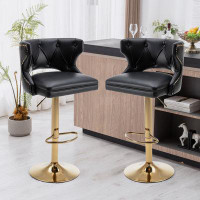 Rosdorf Park Bar Stools With Back and Footrest Counter Height Dining Chairs