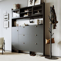 Hokku Designs Multifunctional Shoe Cabinet With Storage Shelf & 6 Flip Drawers